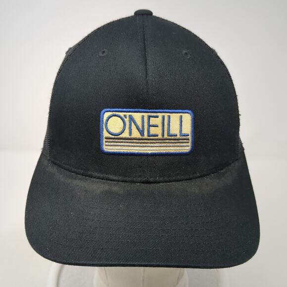 O'Neill Snapback Trucker Hat Black One Size Adjustable Embroidered Mesh Back - Picture 2 of 9